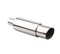 Voiture Courbé Tuyau D'Extrémité De Pointe Sortie Système D'échappement De Voiture Silencieux Tuyau Sport Course Acier Inoxydable Entrée/sortie 55 Mm(Silver)