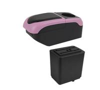 Voiture Coussin D'Accoudoir pour Berlingo Accoudoir Voiture Boîte Rangement Dédiée À Modernisation Accessoires Remplacement(S1 Black-Pink 6USB)
