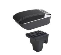 Voiture Coussin D'Accoudoir pour Focus 3 Mk3 2011 2012 2013 2014 2015 2016 2017 2018 2019 2020 Boîte Rangement Centrale Voiture Accoudoir Boîte Accessoires(B White Line NO USB)