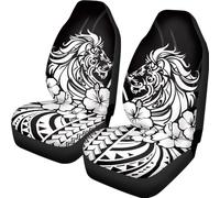 Voiture Couvre Sièges Fleur De Lion Polynésienne Durable Camping-Cars Auto Couvre Sièges 2 Pièces Camionnettes Housses De Siège Voiture 35X138Cm