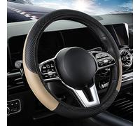 Voiture Cuir Caches de Volant pour Mini Cooper One S R50 R53 R56 R60 F55 F56 R58 R59 Antidérapant Couvre Volant en Cuir Respirant Decoration Interieur Accessoires, Beige Style