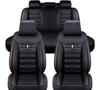 Voiture Cuir Ensembles de Housses Siège pour MG MG4 EV 2022-2025, sur Mesure Toutes Saisons Imperméable Respirant Antidérapant Avant Arrière Protege Siege,Black-Red