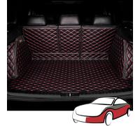Voiture Cuir Tapis De Coffre pour Porsche Cayenne 2002 2003 2004 2005 2006 2007 2008 2009 2010 Car Trunk Mat Boot Mats Entièrement Entouré Personnalisation Liner Accessoires,BlackRed