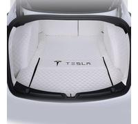 Voiture Cuir Tapis De Coffre, pour Tesla Model 3 Highland 2024 Car Entièrement Entouré Personnalisation Trunk Mat Protecteur Accessoires,1Set-Whitestyle