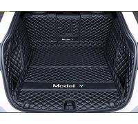Voiture Cuir Tapis De Coffre, pour Tesla Model Y 2021 2022 2023 2024 Car Entièrement Entouré Personnalisation Trunk Mat Protecteur Accessoires,Blackstyle-1Set