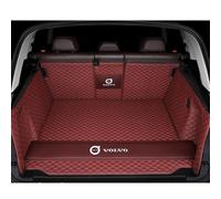 Voiture Cuir Tapis De Coffre pour Volvo XC40 C40 Recharge 2018-2024 2025 2026, Couverture Complète Protection Coffre Tapis Antidérapant Bac Coffre Cargaison Tapis,Normal-Wine Red Line