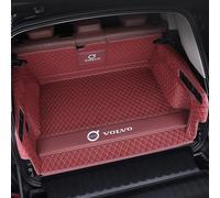 Voiture Cuir Tapis De Coffre pour Volvo XC40 C40 Recharge 2018-2024 2025 2026, Couverture Complète Protection Coffre Tapis Antidérapant Bac Coffre Cargaison Tapis,Normal-Red Red Line