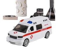 Voiture d'ambulance - Voiture d'ambulance à inertie en PP de 6,5 pouces | Jouet de véhicule éducatif éclairé | Modèle de porte double qui encourage le jeu imaginatif et l'apprentissage