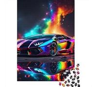 Voiture de Course 1000 Morceaux Papier Écologique Casse-tête Amateurs Voiture Arc-en-Ciel Puzzle Entraînement Cérébral Divertissement Weekend Domicile 70x50cm/1000pcs