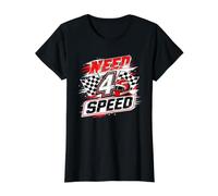Voiture de Course 4e Anniversaire Besoin de Quatre Vitesses 4 Ans Voiture T-Shirt Graphique avec Valeur, Femme, Noir, L