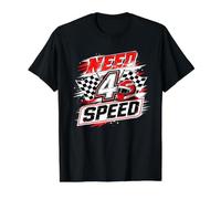 Voiture de Course 4e Anniversaire Besoin de Quatre Vitesses 4 Ans Voiture T-Shirt Graphique avec Valeur, Homme, Noir, XL