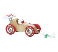 VILAC - Voiture de Course à Trainer - Voiture Vintage Rouge - Jouet Intergénérationnel à Tirer - Bois Naturel - Jouet Durable - A partir de 2 Ans