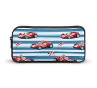 Voiture de course rouge à damier, trousse simple, stylo grande capacité, Ma