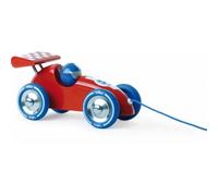 Voiture de course rouge et bleue
