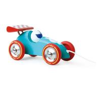 Voiture de course turquoise et rouge