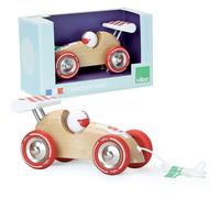 Voiture de course Vilac Pulling naturelle avec aile rouge