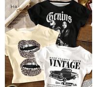 Voiture de course vintage, imprimé léopard rétro, mode de rue, été décontracté, ambiance vacances, ensemble 3 pièces ajusté décontracté minimaliste confortable pour jeune fille, crème jaune, blanc, no