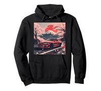 Voiture de Course Vintage JDM Drift Sakura Blossom Rising Sun Art Sweat à Capuche
