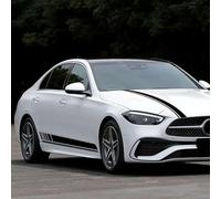 Voiture de Décalque de Latérale de Corps Jupe pour Benz W206 S206 2021, Autocollants latéraux de Voiture Autocollant de Porte,Red