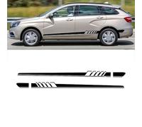 Voiture de Décalque de Latérale de Corps Jupe pour Lada Xray Largus, Autocollants latéraux de Voiture Autocollant de Porte,Black