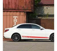 Voiture de Décalque de Latérale de Corps Jupe pour Mercedes Benz C Class W205 C63 C180 C200 C300 C350 C43, Autocollants latéraux de Voiture Autocollant de Porte,Red