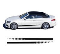 Voiture de Décalque de Latérale de Corps Jupe pour Mercedes Benz C Class W205 W204 C180 C200 C250 C300 C63, Autocollants latéraux de Voiture Autocollant de Porte,Black