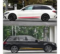 Voiture de Décalque de Latérale de Corps Jupe pour Mercedes Benz W205 W204 W203 W212 C Class C180 C200 C300 C63, Autocollants latéraux de Voiture Autocollant de Porte,Red