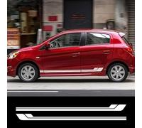 Voiture de Décalque de Latérale de Corps Jupe pour Mitsubishi Mirage Tuning, Autocollants latéraux de Voiture Autocollant de Porte,White