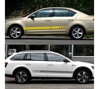 Voiture de Décalque de Latérale de Corps Jupe pour Skoda Octavia 2 A7 A5 Automobiles Tuning, Autocollants latéraux de Voiture Autocollant de Porte,Yellow