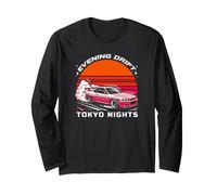 Voiture de dérive rétro JDM Kanji Japonaise des années 1990 Synthwave Souvenir Manche Longue