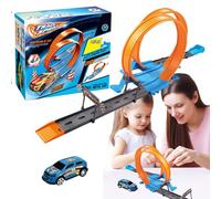 Voiture de jouet flexible, montage de voiture de course sur piste - Jouet de piste flexible, jeux de route flexibles amusants pour Noël, Halloween, réunions FA