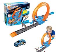 Voiture de Jouets de Piste Flexible - Ensemble de Voitures de Piste Flexible à Constructeur, véhicule de Retrait avec Voie incurvée | Glow in The Dark Road Toy for Kids, Creative Racing pour l