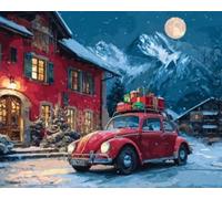 Voiture De NoëL 5D DIY Diamond Painting Kit Complet pour Adultes et Enfants, 20x30cm, Broderie Diamant Plein Rond, Strass Point de Croix pour, Art Artisanat Décoration Murale Maison Cadeau E-761
