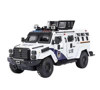 Voiture de police blindée en alliage de tigre à dents de sabre pour garçon - Simulation tout-terrain pour enfants - Garde la paix - Anti-émeute - Voiture de police spéciale - Exquisite (blanc)