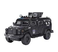 Voiture de police blindée en alliage de tigre à dents de sabre pour garçon - Simulation tout-terrain pour enfants - Garde la paix - Anti-émeute - Voiture de police spéciale - Exquise (noir)