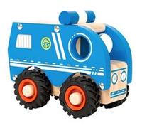 Small Foot 11077 Voiture de Police en Bois certifiée 100% FSC®, Convient également pour Jouer à l'extérieur, pour Les Enfants, Bleu