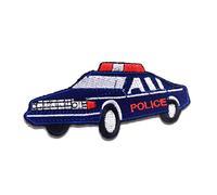 voiture de police enfants - Ecusson thermocollant patches appliques, Taille: 10,6 x 5 cm