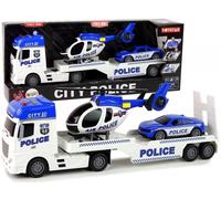 Voiture de police Set de transport Hélicoptère Son Lumières