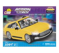 Voiture De Sport Cabriolet Jaune - 109 Pièces - 1 Figurine Cobi