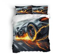 Voiture De Sport Cool Housse de Couette 3 Pièces 200x200 cm avec 2 Taie Oreillers 65x65 Microfibre Super Douce - Voiture De Science-fiction Imprimé 3D Haute Définition,Parfait pour Adultes et Enfants