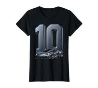 Voiture de Sport numéro 10 Anniversaire Véhicule de Course pour Enfants 10e Auto T-Shirt Graphique avec Valeur