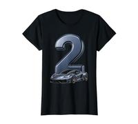 Voiture de Sport numéro 2 Anniversaire Véhicule de Course pour Enfants 2ème Auto T-Shirt Graphique avec Valeur