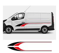 Voiture Décalque de Latérale de Corps Jupe, pour Opel, pour Vauxhall Vivaro, pour Renault Trafic Camping-Car Van Camping-Car 2 pièces Voiture Autocollants Rayures Surf Vinyle décalcomanies
