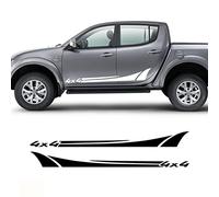 Voiture Décalque Latérale de Corps,pour Mitsubishi L200 Accessoires de Voiture 2 pièces Style Corps Porte côté Jupe Autocollants 4x4 Graphique Vinyle Film décor décalcomanies