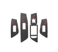 Voiture Décoratifs Pour A4 B9 Pour A5 2017-2024 Garniture De Panneau De Lève Vitre 4 Pièces Autocollants Sport Accessoires De Réglage Intérieur De Voiture(Carbon Leather RHD A)