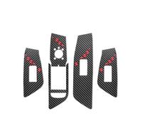 Voiture Décoratifs Pour A4 B9 Pour A5 2017-2024 Garniture De Panneau De Lève Vitre 4 Pièces Autocollants Sport Accessoires De Réglage Intérieur De Voiture(Carbon Leather LHD A)
