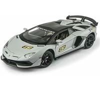Voiture décorative Miniature l'épour Chelle 1:24 pour Aventador SVJ-63 Alliage métal moulé sous Pression Idéale pour Une décoration Style pour Moderne comme Cadeau(Gris)