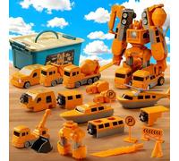 Voiture d'ingénierie magnétique avec boîte de rangement, 35 pièces, ensemble magnétique, 8/16/26/35 pièces pour véhicules de construction et robots