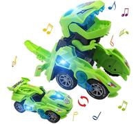 Voiture Dinosaure Jouet pour Enfant, Dinosaure Transformers avec avec Lumières et Musique, Cadeau pour Garçon Fille 3 à 10 Ans