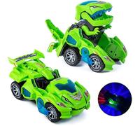 Voiture Dinosaure,Transformers Dinosaure, Voiture Dinosaures Enfant Jouet,avec Musique pour 3 à 7 Ans Jouet éducatif Cadeau (Vert)